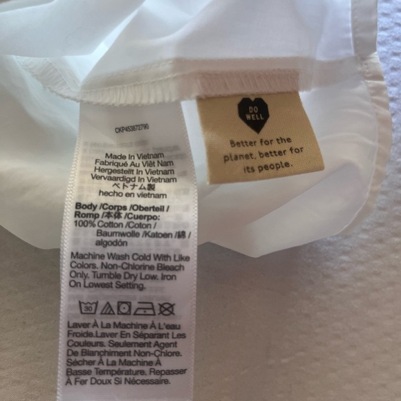 Madewell Elegant White Puffed Sleeve Dress Cotton - Picture 8 of 8